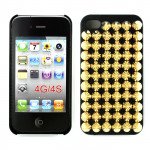 Wholesale iPhone 4 4S 3D Spike Punk Studs Case (Gold)